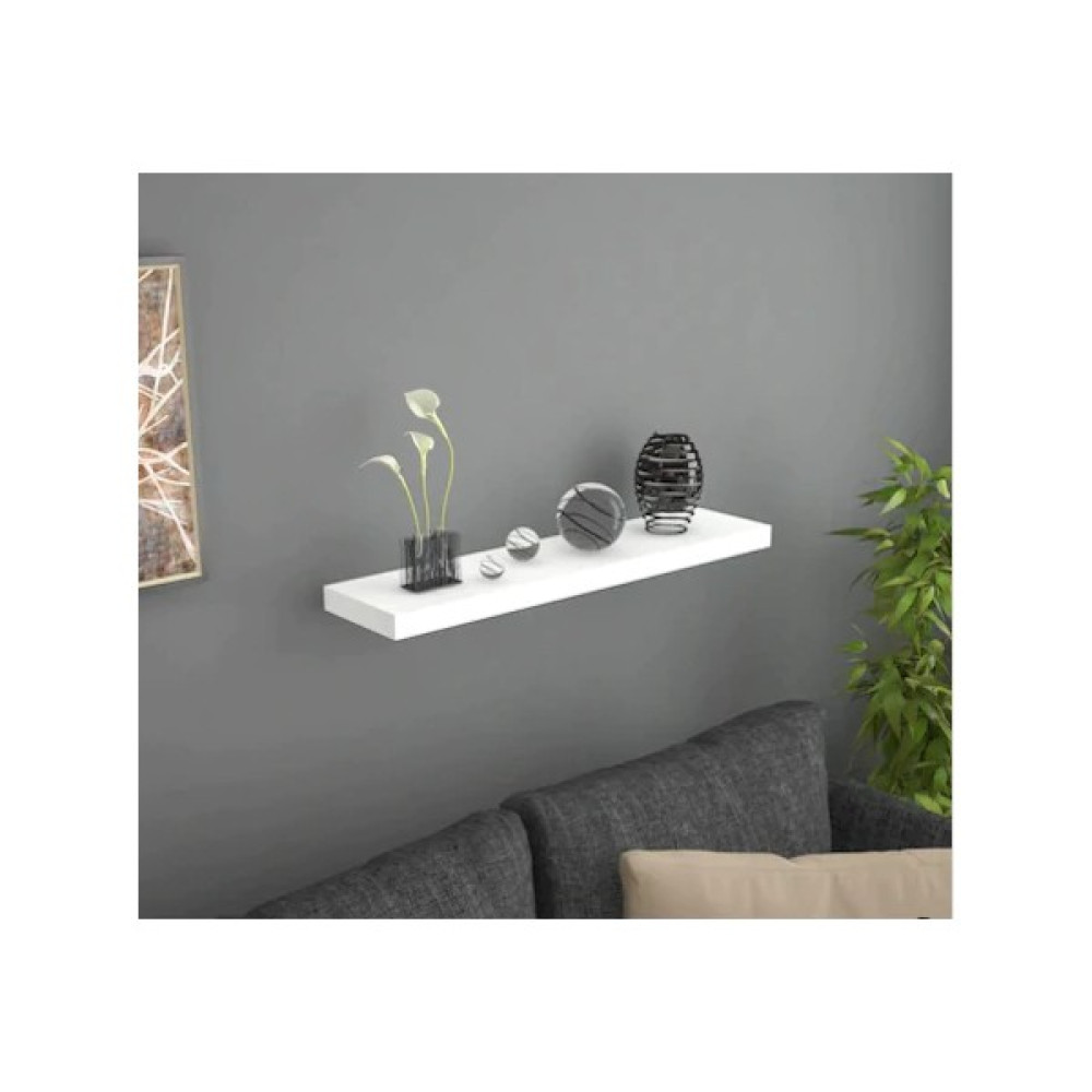 Nym Concept Dekoratif beyaz mdflam duvar rafı 90X15 cm gizli bağlantılı uçan raf Kitaplık - Duvar Rafı & CD / DVD Rafı Fiyatı