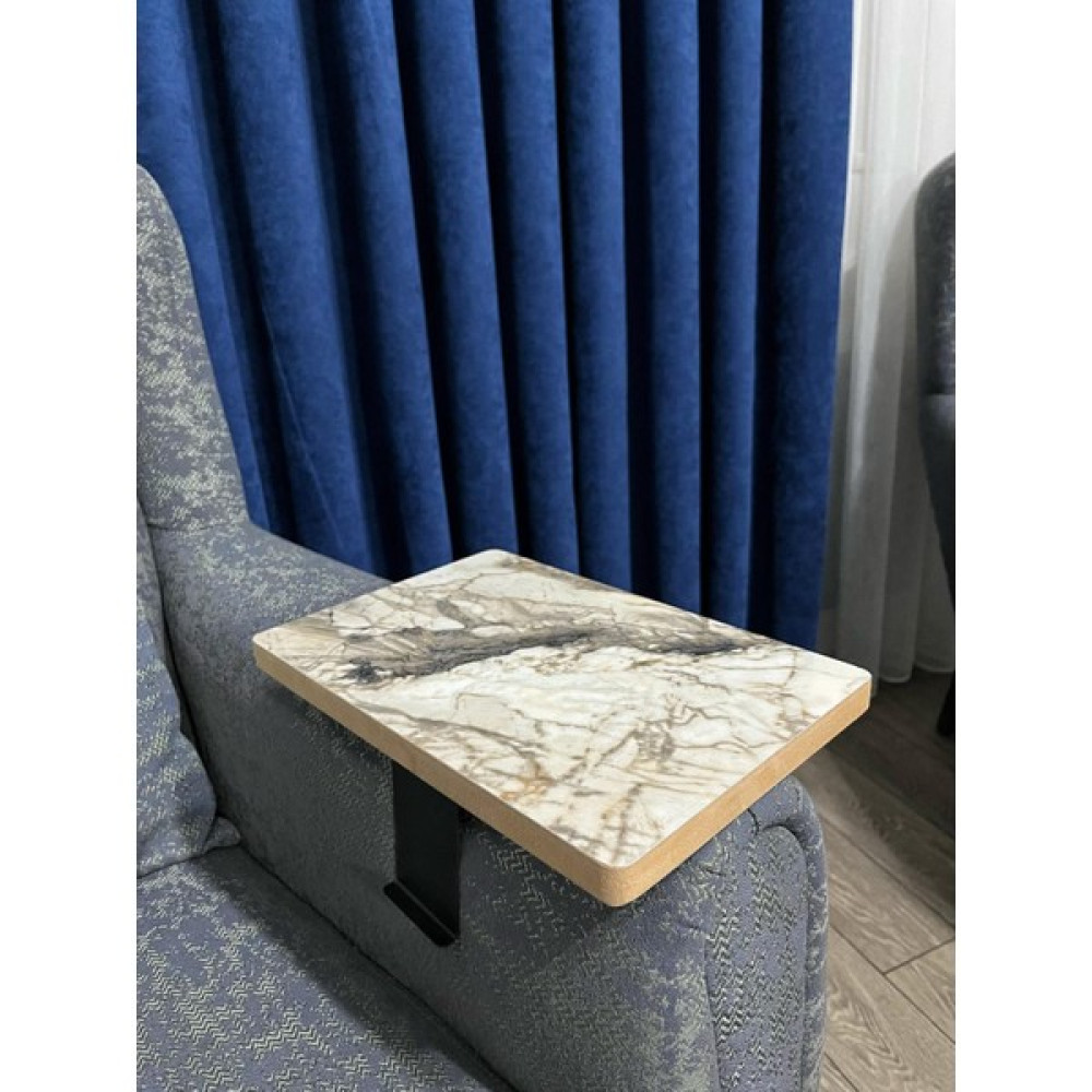 Nym Concept Yan Sehpa , Koltuk Kol Sehpası Ayarlanabilir Metal Ayaklı 18 mm Mdflam Modern Tepsi Köşeli - Beyaz Mermer Yan Sehpa Fiyatı
