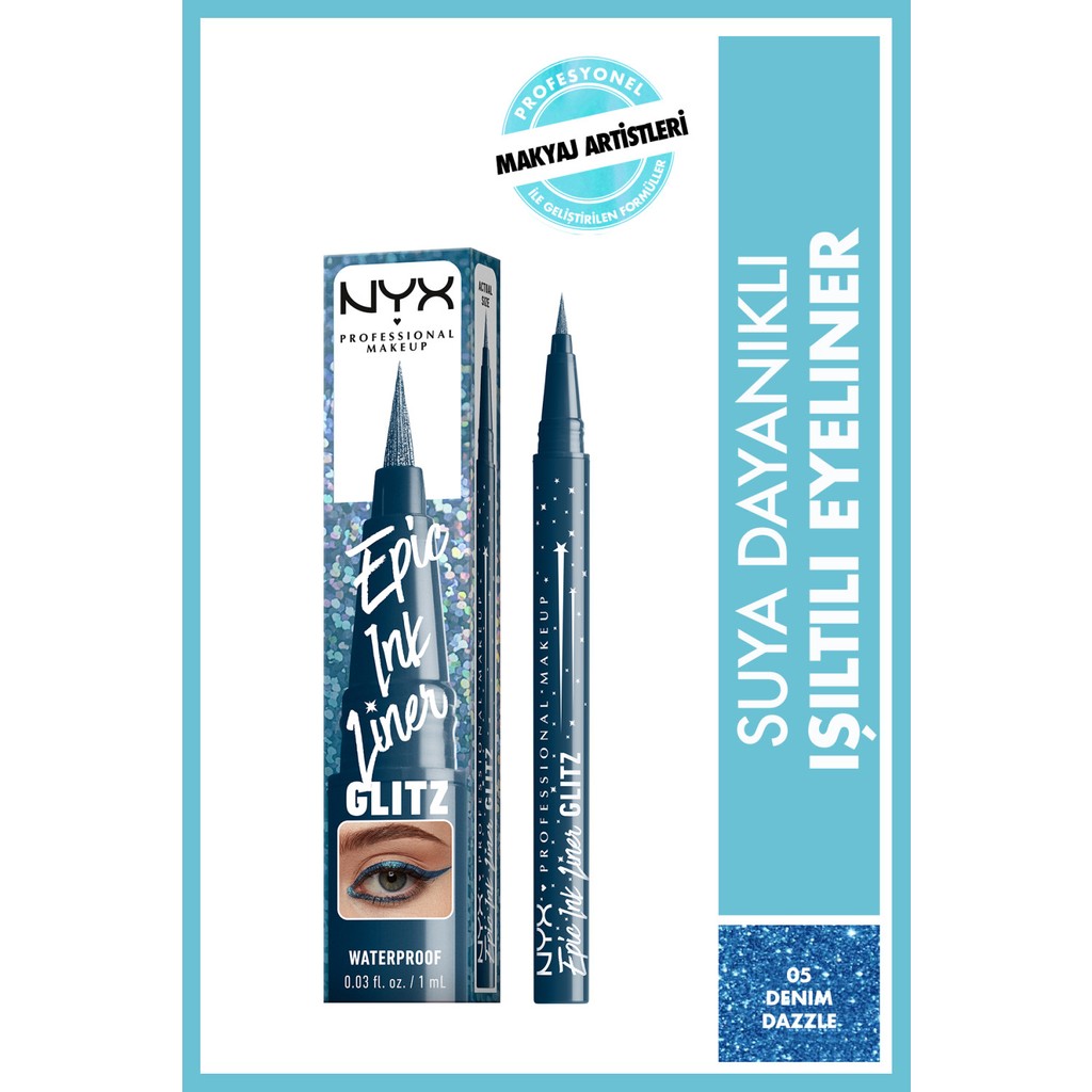 NYX Epic Ink Liner Glitz Denim Dazzle İnce Esnek Uçlu Kolay Uygulama 2 ml Eyeliner Fiyatı