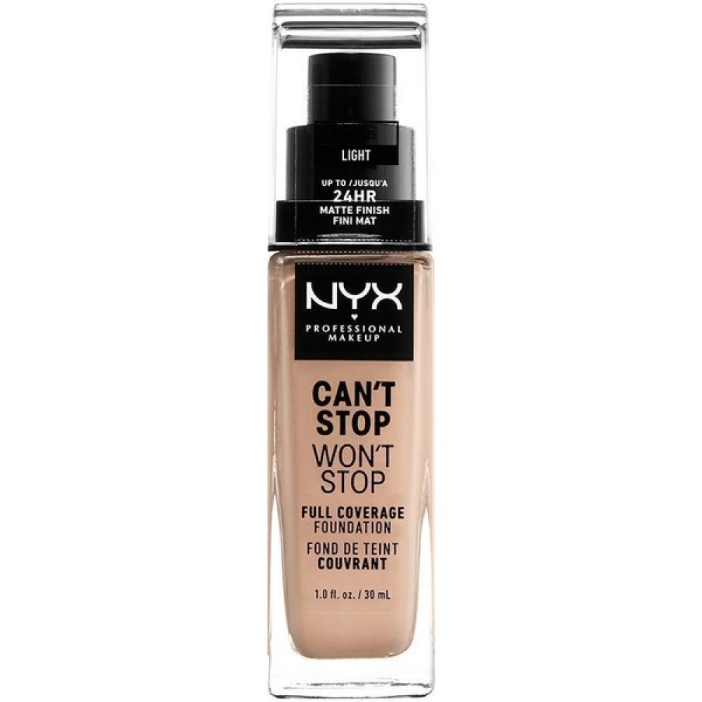 Nyx Fondöten - Can't Stop Won't Stop Full Coverage Foundation 05 Light 30 ml 80 Fondötenler Fiyatı
