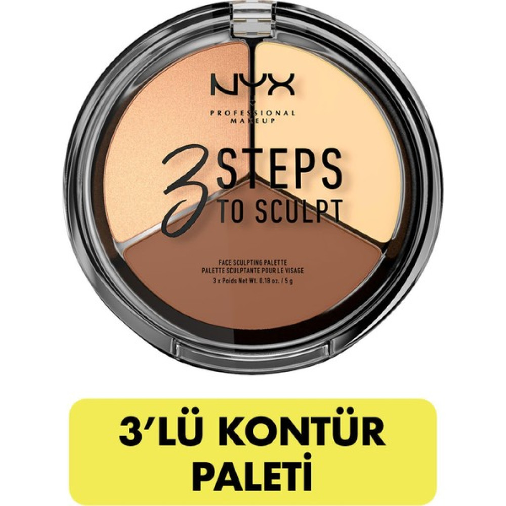 Nyx Professional Makeup 3'lü Kontür Paleti - 3 Steps To Sculpt Light 800897098339 Allık Fiyatı
