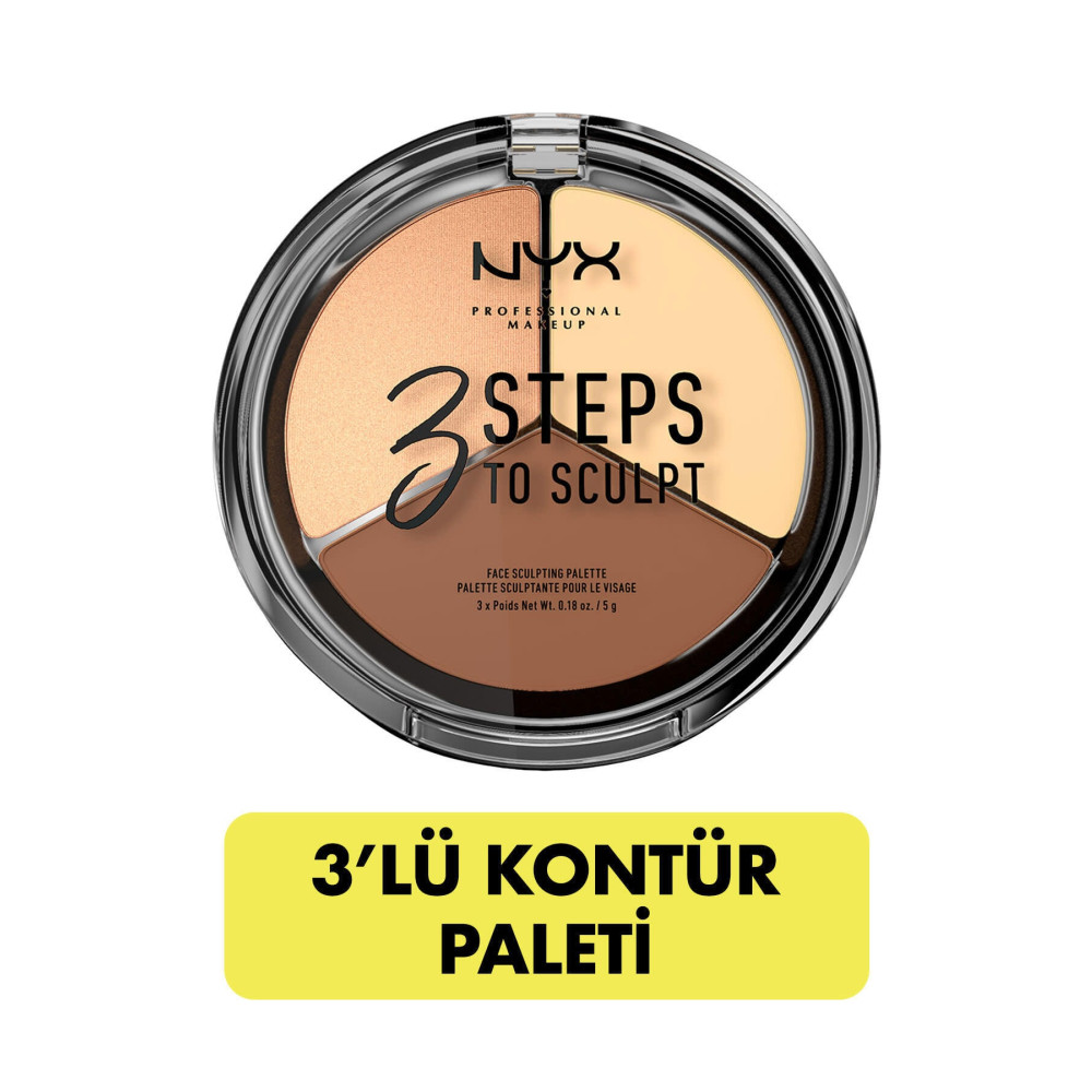 NYX Professional Makeup 3lü Kontür Paleti - 3 Steps To Sculpt Light 800897098339 Makyaj Ürünleri Fiyatı