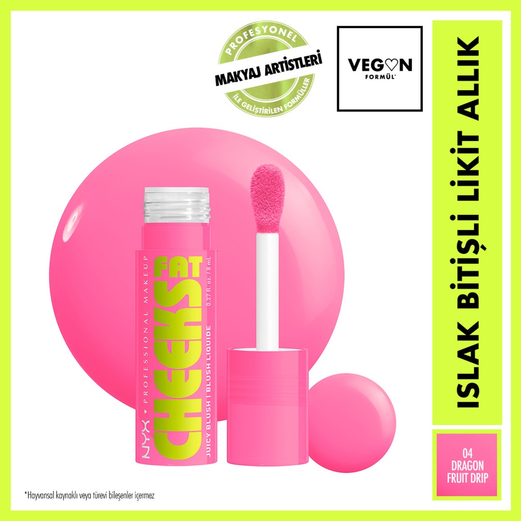 NYX Professional Makeup 4 Dragon Fruit Drip Islak Bitişli Likit Allık Yumuşak Aplikatör ile Kolay Uygulama Allık Fiyatı