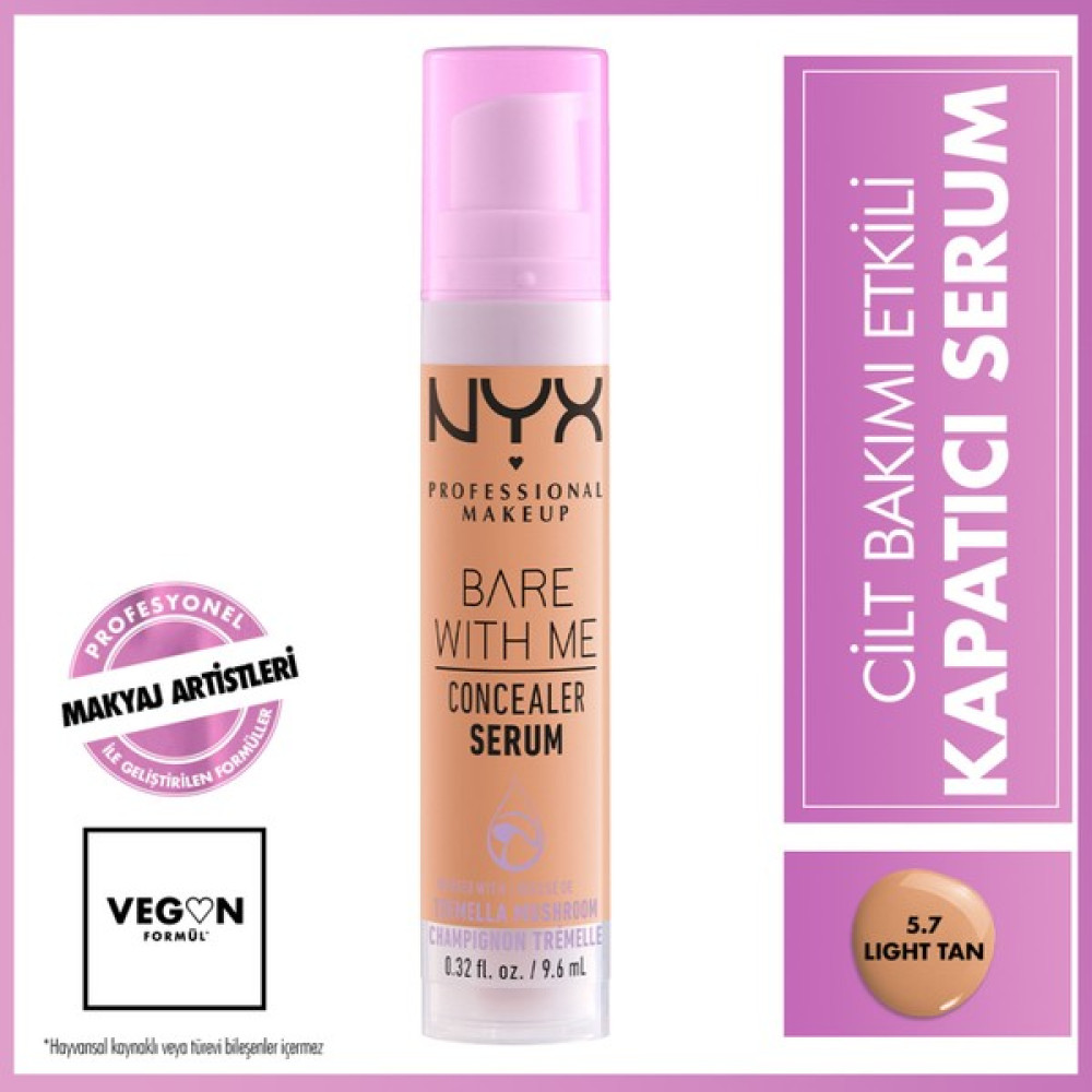 Nyx Professional Makeup Bare With Me Concealer Serum - 5.7 Lıght Tan Concealer Fiyatı
