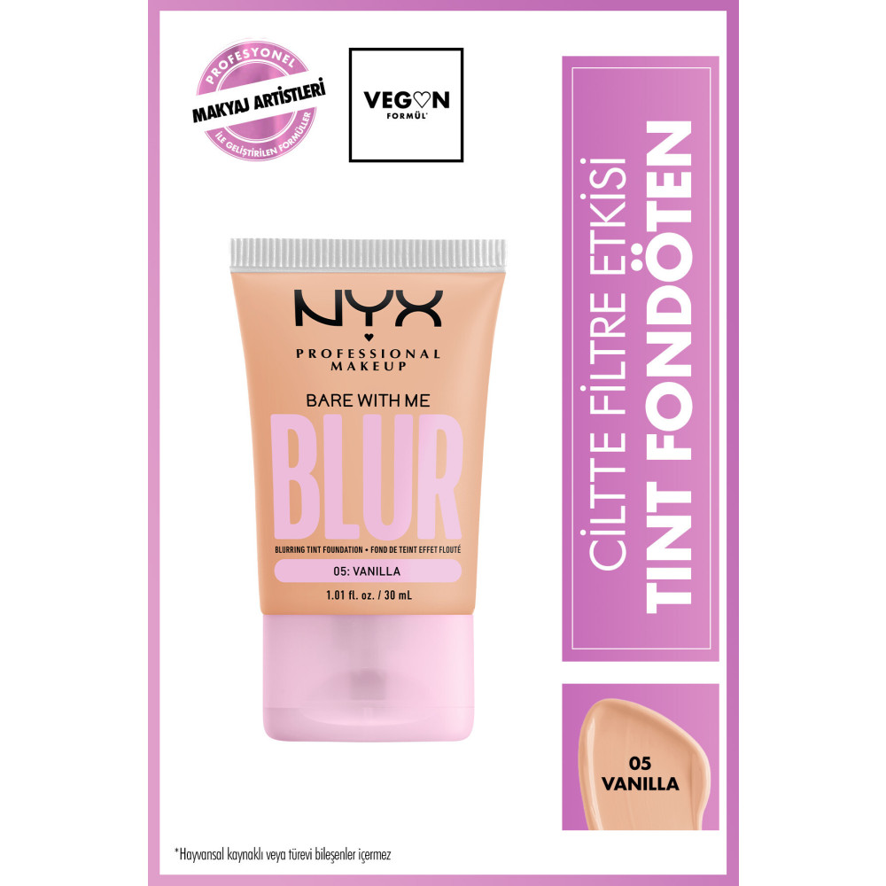 NYX Professional Makeup Blur Tint Ciltte Filtre Etkili Fondöten - 05 Vanilla Fondötenler Fiyatı