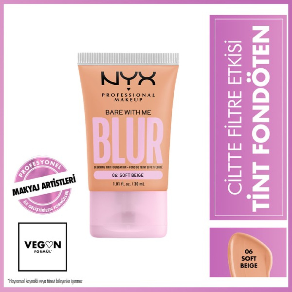 Nyx Professional Makeup Blur Tint Ciltte Filtre Etkili Fondöten - 06 Soft Beige Fondötenler Fiyatı