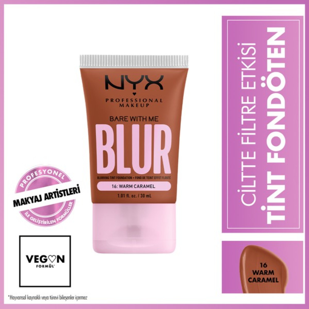 Nyx Professional Makeup Blur Tint Ciltte Filtre Etkili Fondöten - 16 Warm Caramel Fondötenler Fiyatı