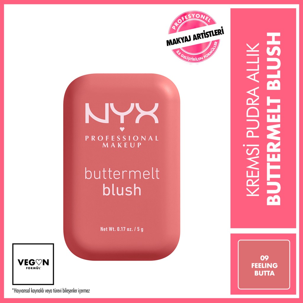 NYX Professional Makeup Buttermelt Blush Kremsi Pembe Pudra Allık - 09 Feelin Butta Allık Fiyatı