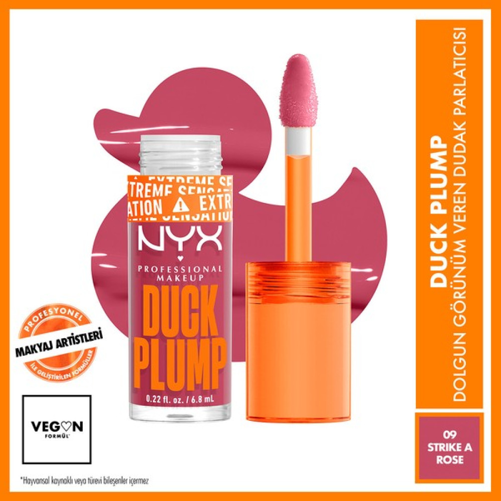 Nyx Professional Makeup Duck Plump Dolgun Görünüm Veren Dudak Parlatıcısı - 09 Strike A Rose Rujlar & Dudak Parlatıcıları Fiyatı
