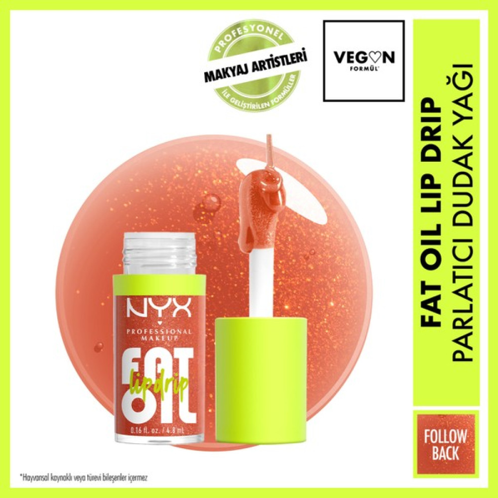 Nyx Professional Makeup Fat Oil Lip Drip Parlatıcı Dudak Yağı - Follow Back Rujlar & Dudak Parlatıcıları Fiyatı