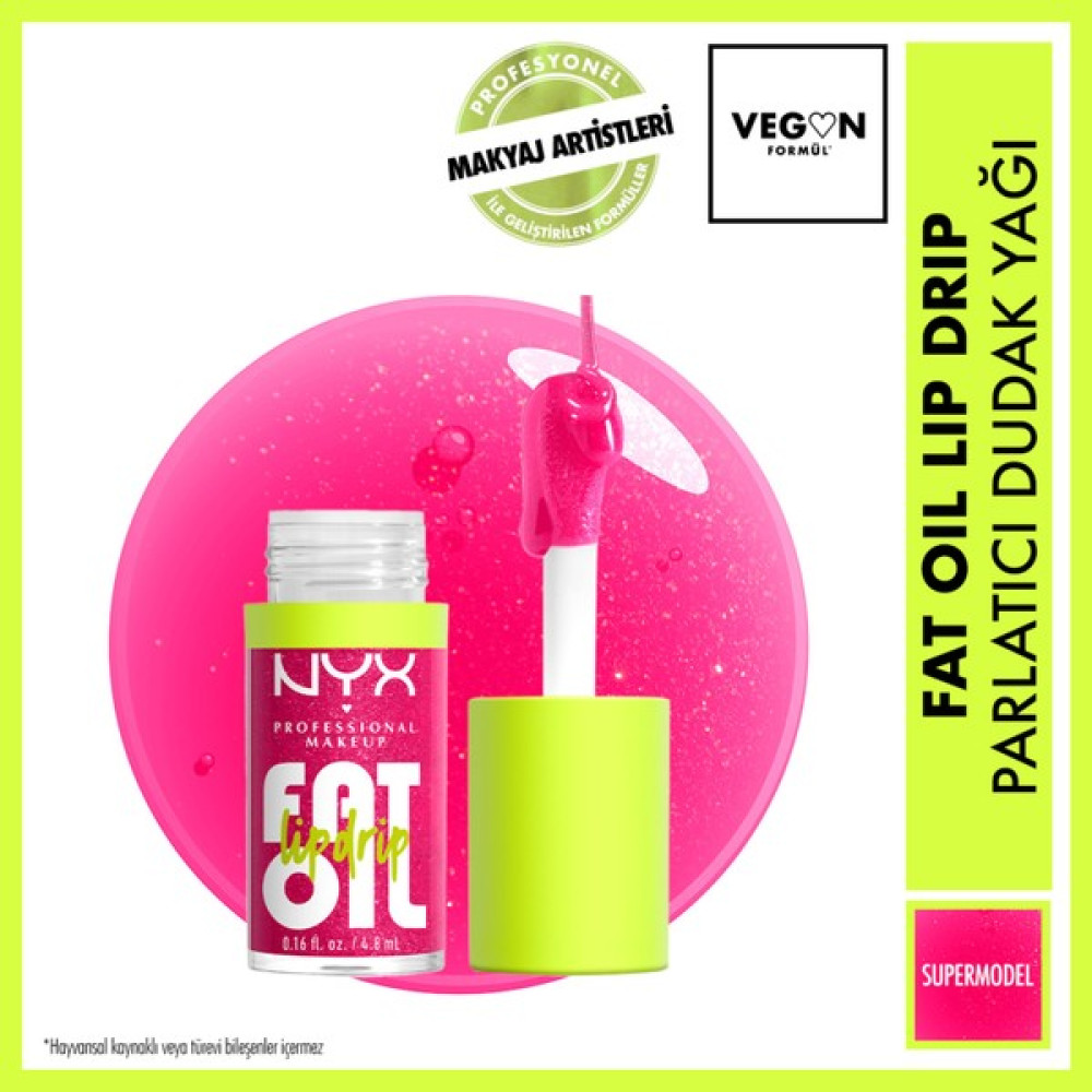 Nyx Professional Makeup Fat Oil Lip Drip Parlatıcı Dudak Yağı - Supermodel Rujlar & Dudak Parlatıcıları Fiyatı