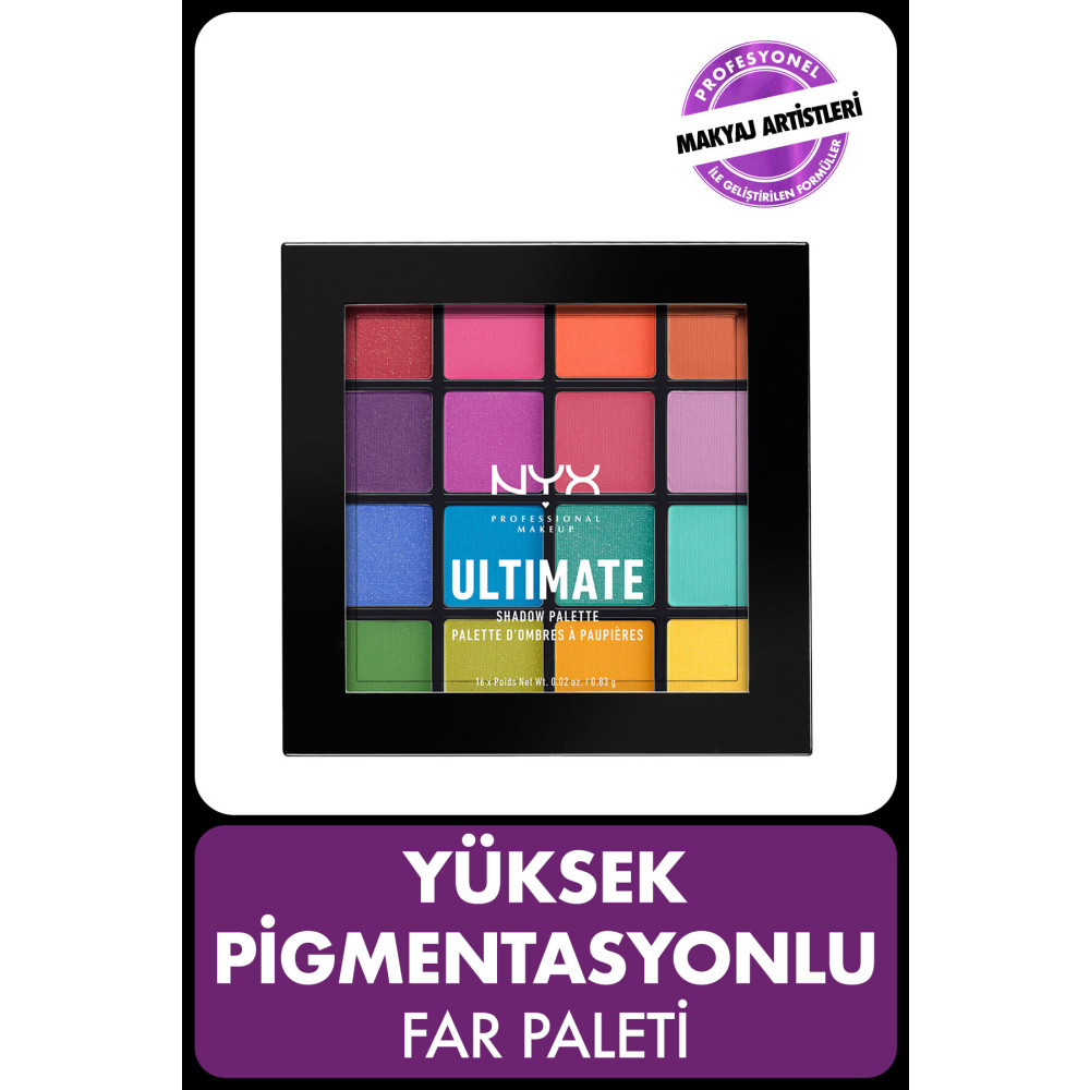 NYX Professional Makeup Göz Farı Paleti - Ultimate Shadow Palette Brights 800897017651 Göz Farı Fiyatı