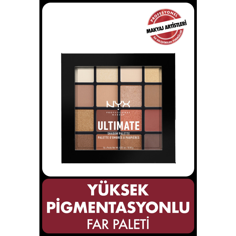 NYX Professional Makeup Göz Farı Paleti - Ultimate Shadow Pallette Warm Neutrals 800897017644 Göz Farı Fiyatı