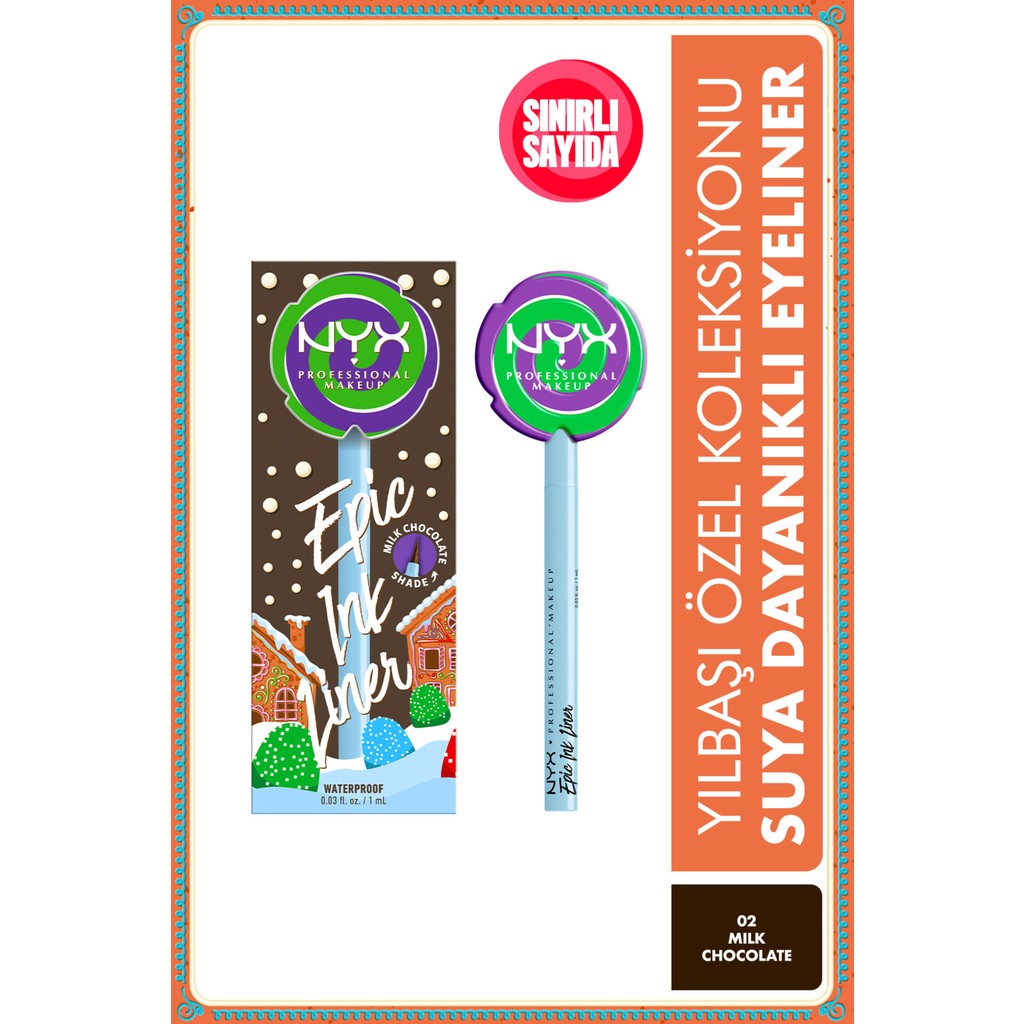 NYX Professional Makeup Holiday Koleksiyonu Milk Chocolate Renkli Suya Dayanıklı Eyeliner – Kolay Uygulama Eyeliner Fiyatı