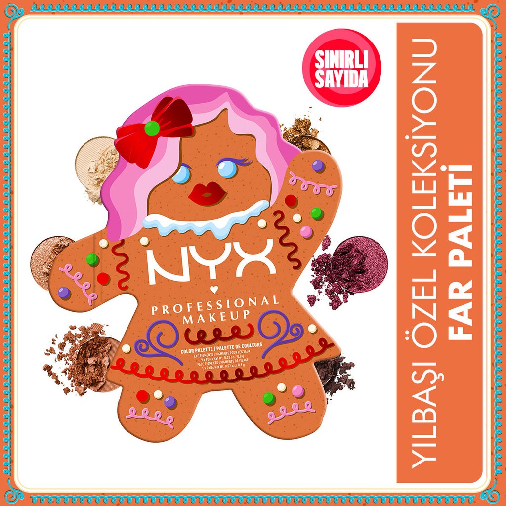 NYX Professional Makeup Holiday Özel Koleksiyonu Gingerbaddie Eyeshadow Far Paleti - Çok Renkli Göz Farı Fiyatı