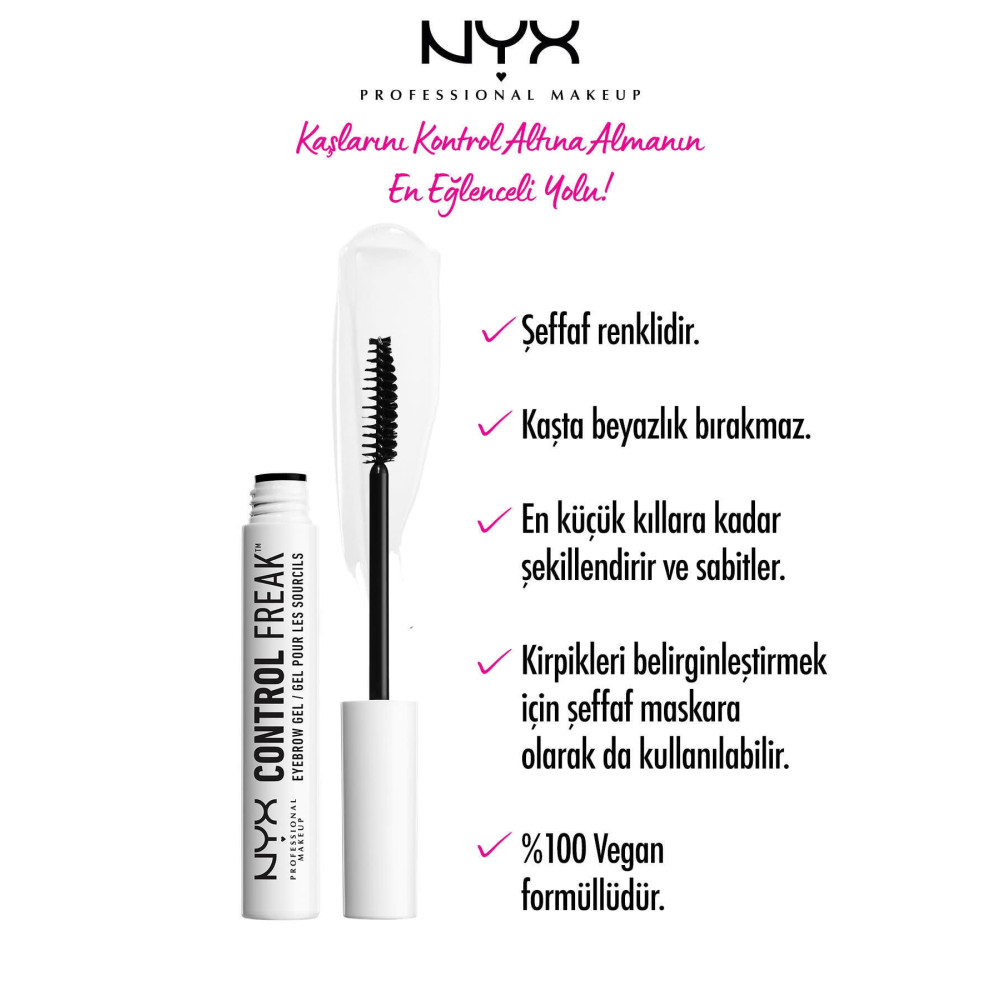 NYX Professional Makeup Kaş Sabitleme Jeli - Control Freak Eyebrow Gel Clear 800897824884 Kaş Makyajı Fiyatı
