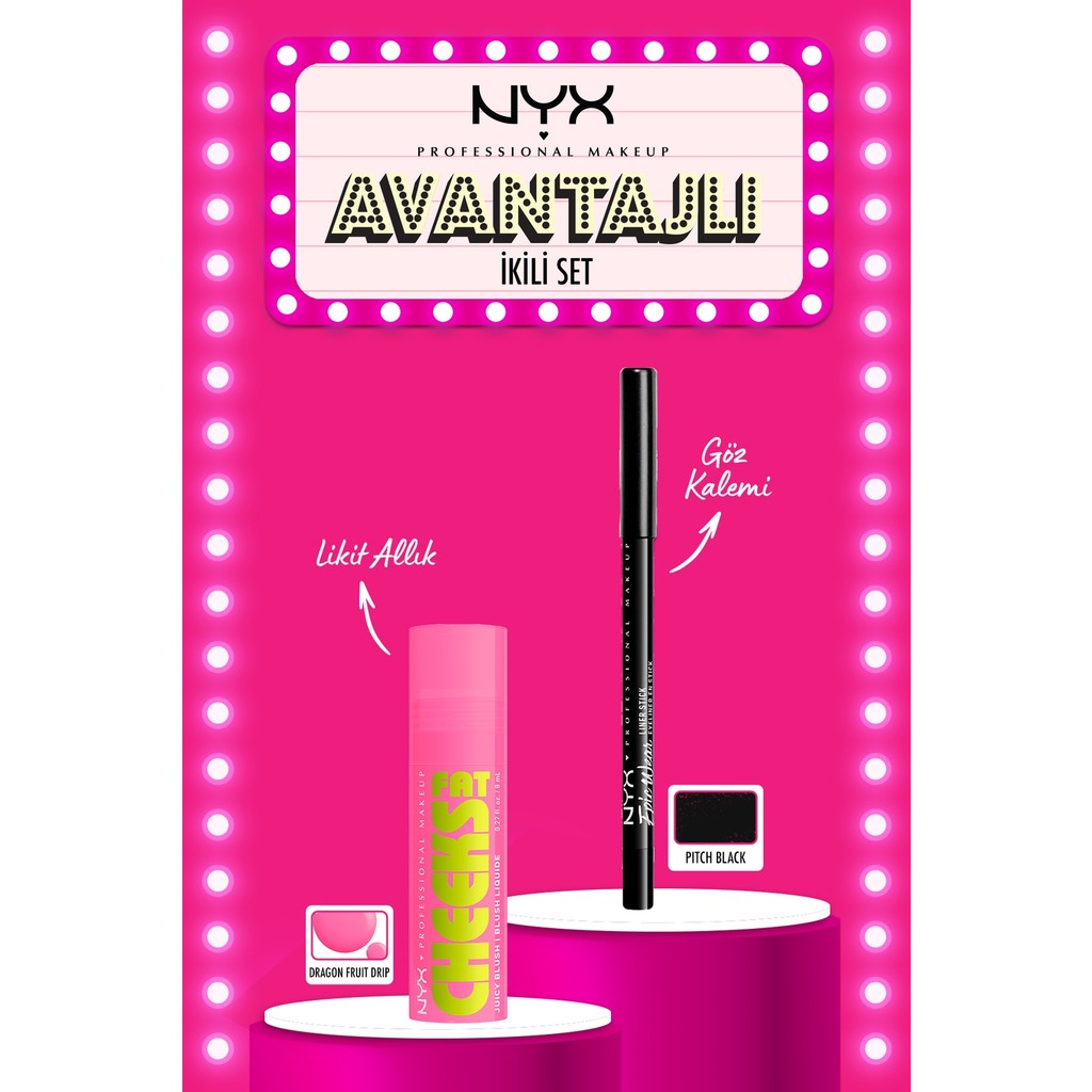 NYX Professional Makeup Nyx Fat Cheeks Blush Dragon Fruit Drip + Nyx Epic Wear Liner Pitch Black Allık Fiyatı