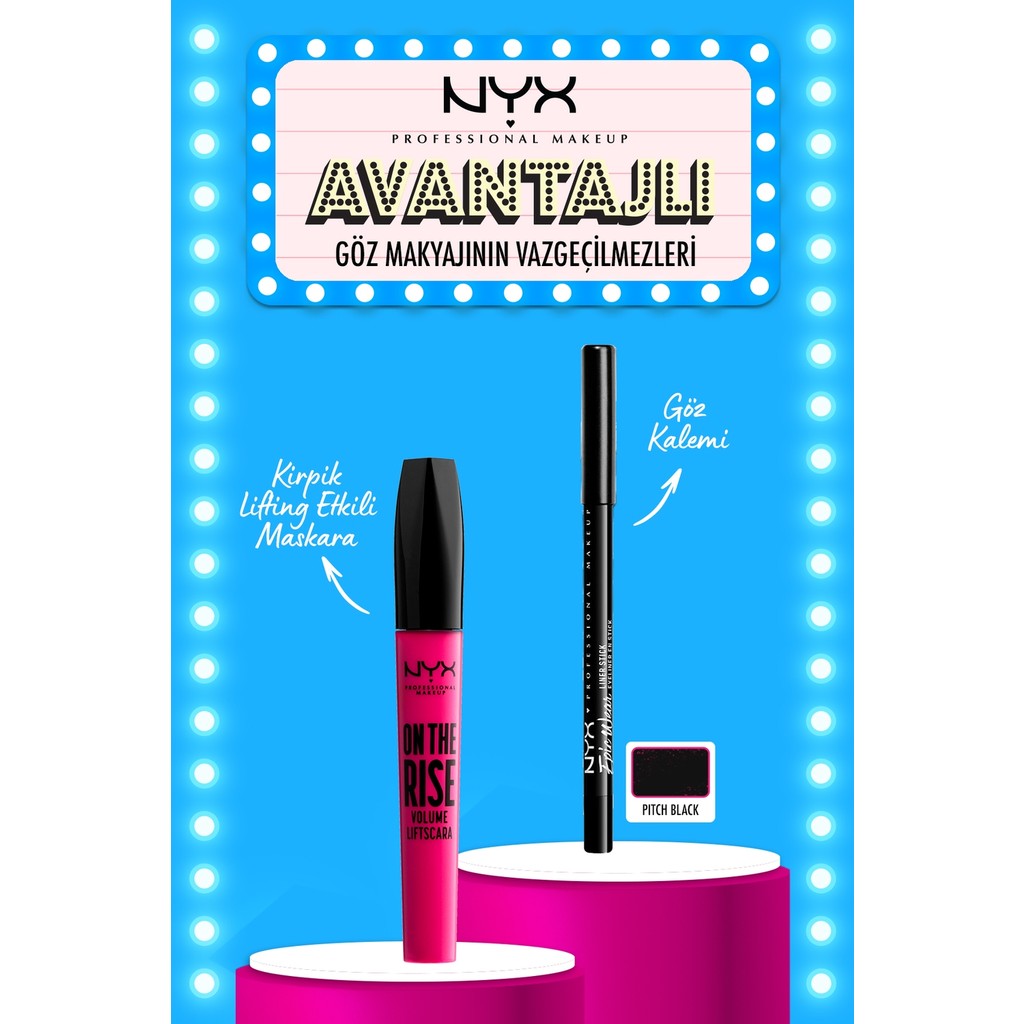 NYX Professional Makeup Nyx On The Rise Volume Maskara + Nyx Epic Wear Liner Sticks Pitch Black - Siyah Rimeller / Maskaralar Fiyatı