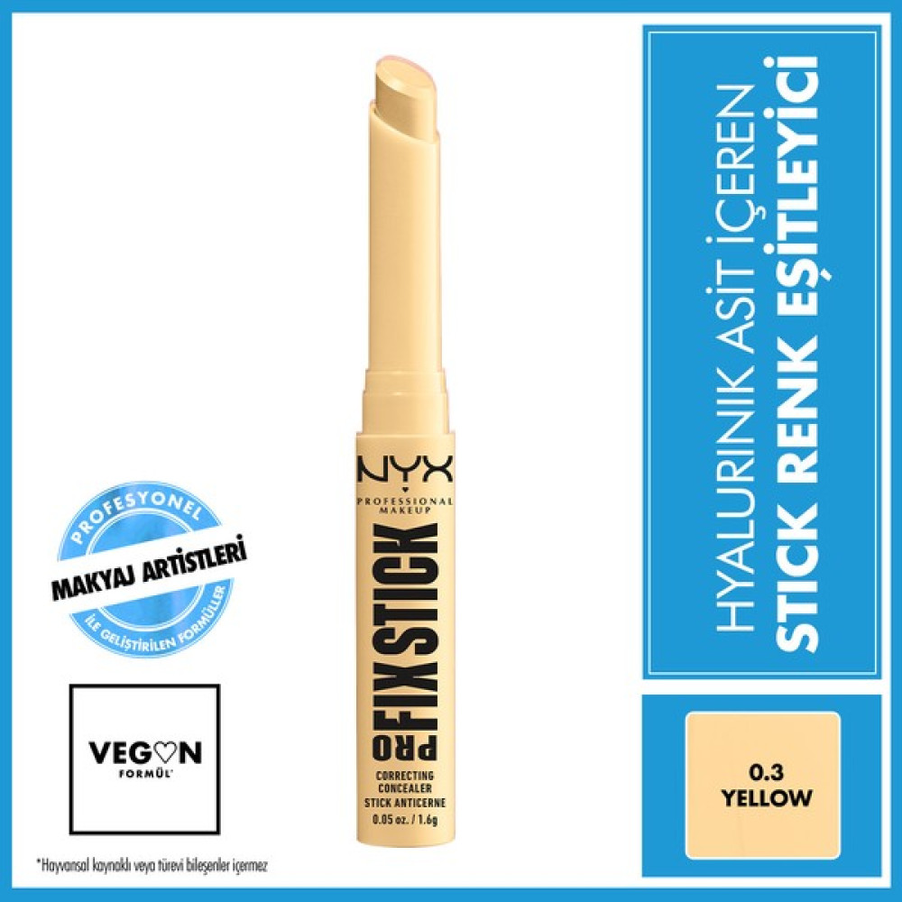 Nyx Professional Makeup Pro Fix Stick Renk Eşitleyici - 0.3 Yellow Rujlar & Dudak Parlatıcıları Fiyatı