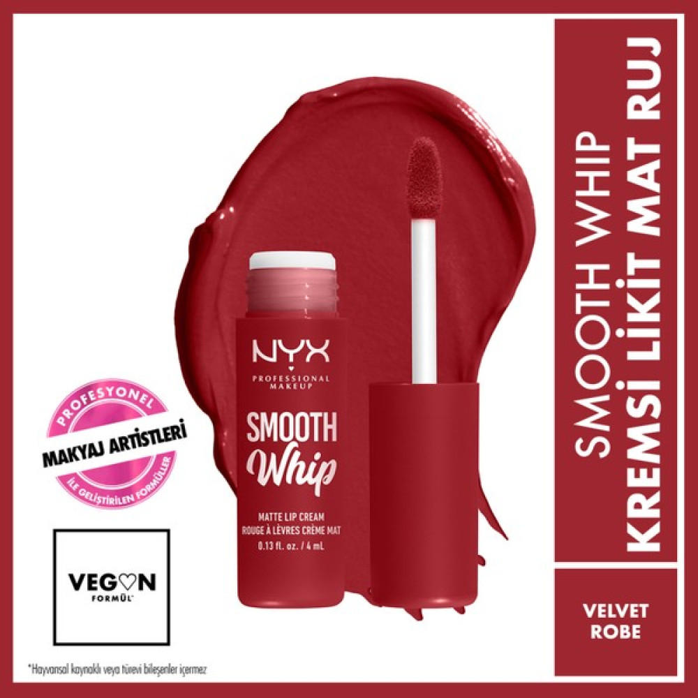 Nyx Professional Makeup Smooth Whip Kremsi Likit Mat Ruj - Velvet Robe Rujlar & Dudak Parlatıcıları Fiyatı