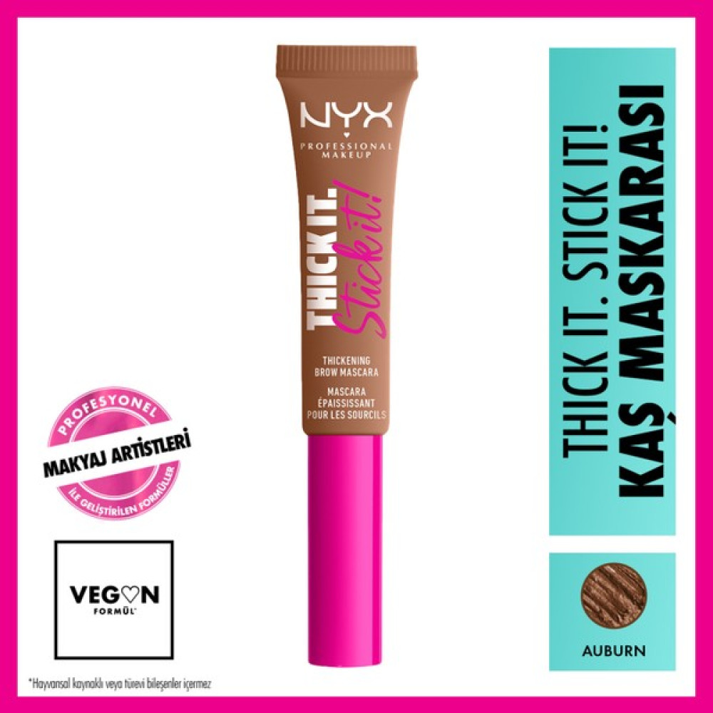 Nyx Professional Makeup Thick It. Stick It! Brow Gel - Auburn - Kahverengi Rimeller / Maskaralar Fiyatı