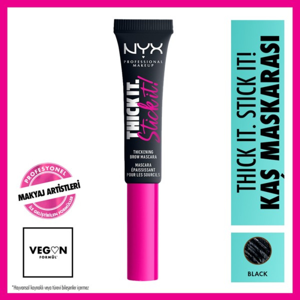 Nyx Professional Makeup Thick It. Stick It! Brow Gel - Black - Siyah Rimeller / Maskaralar Fiyatı
