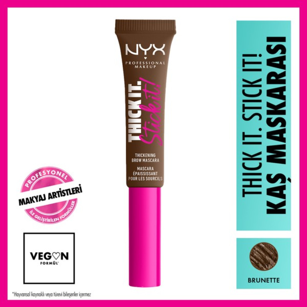 Nyx Professional Makeup Thick It. Stick It! Brow Gel - Brunette - Kahverengi Rimeller / Maskaralar Fiyatı