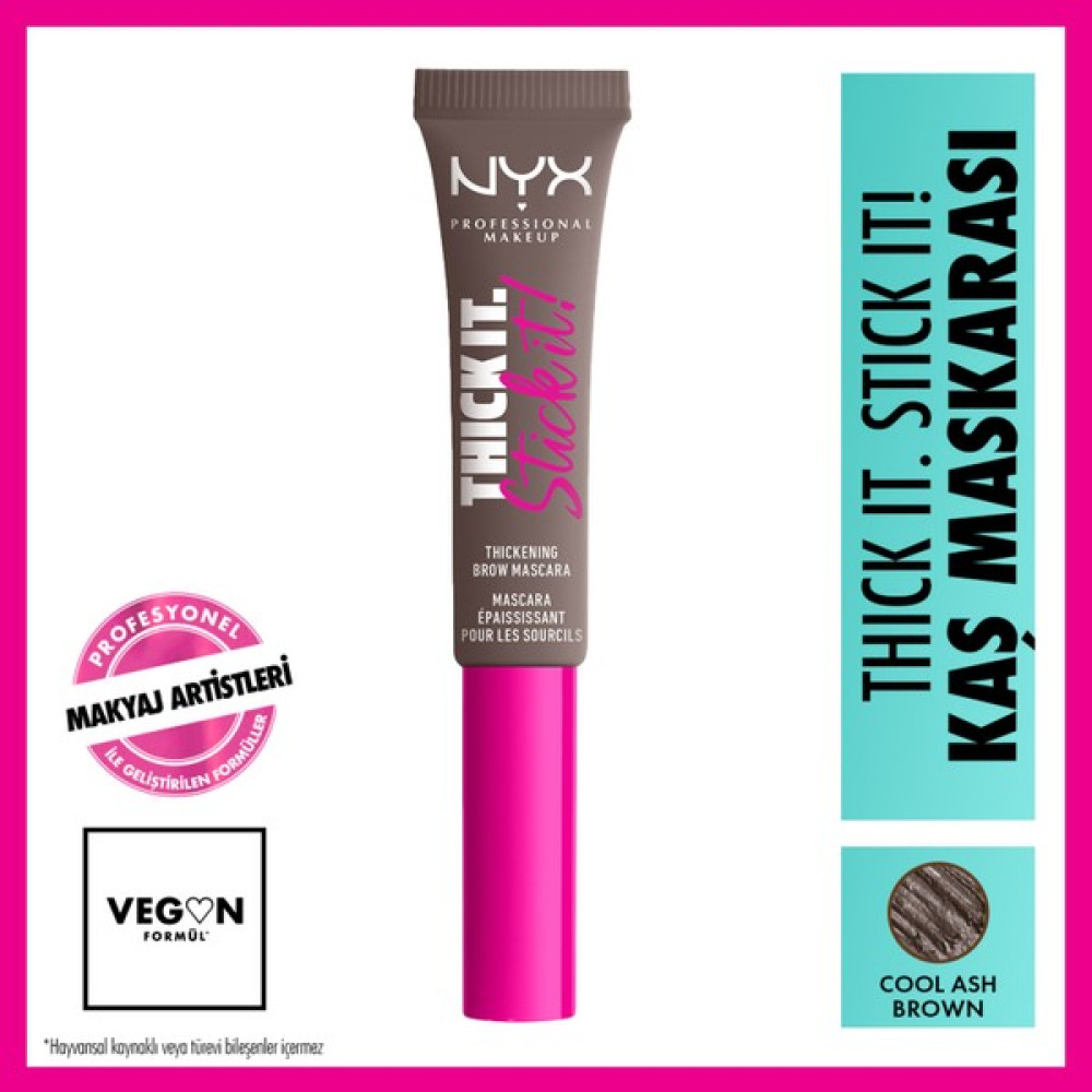Nyx Professional Makeup Thick It. Stick It! Brow Gel - Cool Ash Brown - Kahverengi Rimeller / Maskaralar Fiyatı