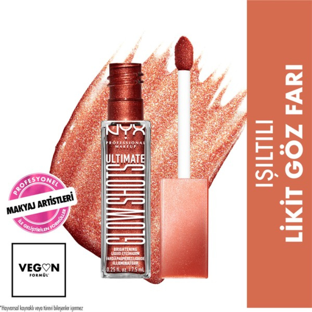 Nyx Professional Makeup Ultimate Glow Shots Işıltılı Likit Göz Farı - 11 Clementine Fine - Medium Tones Göz Farı Fiyatı