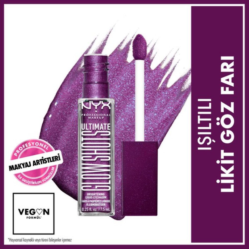 Nyx Professional Makeup Ultimate Glow Shots Işıltılı Likit Göz Farı - 20 Feelin Grape - Medium Tones Göz Farı Fiyatı