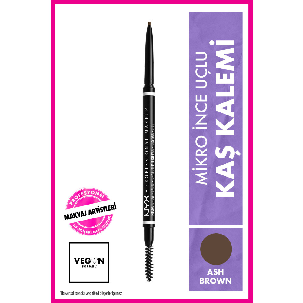NYX Professional Makeup Ultra İnce Kaş Kalemi - Micro Brow Pencil Ash Brown 800897836870 Kaş Makyajı Fiyatı