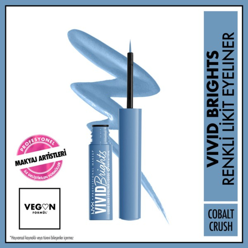 Nyx Professional Makeup Vivid Brights Likit Eyeliner - Cobalt Crush Eyeliner Fiyatı
