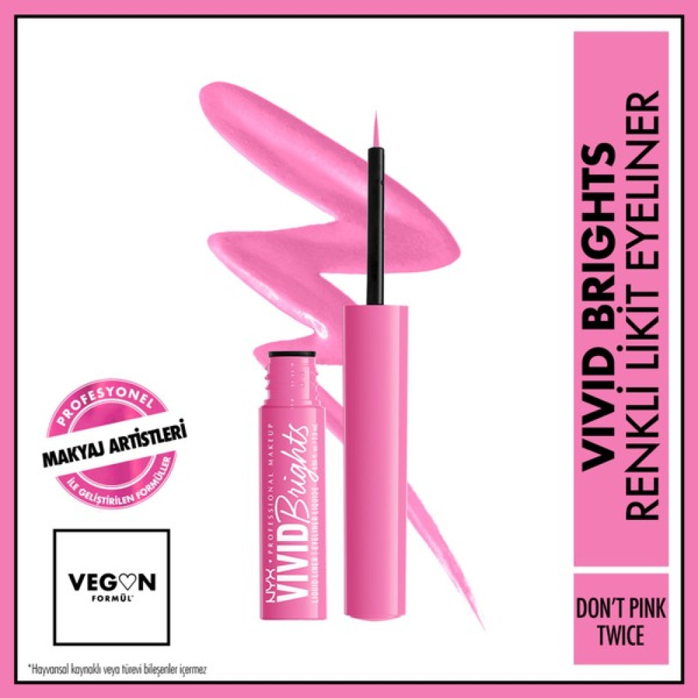 Nyx Professional Makeup Vivid Brights Likit Eyeliner - Don't Pink Twice Eyeliner Fiyatı