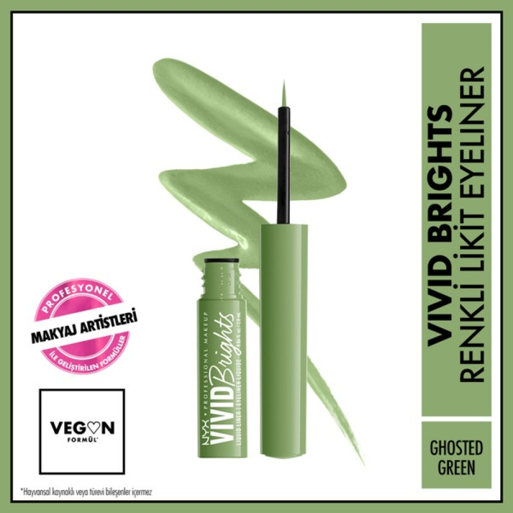 Nyx Professional Makeup Vivid Brights Likit Eyeliner - Ghosted Green Eyeliner Fiyatı