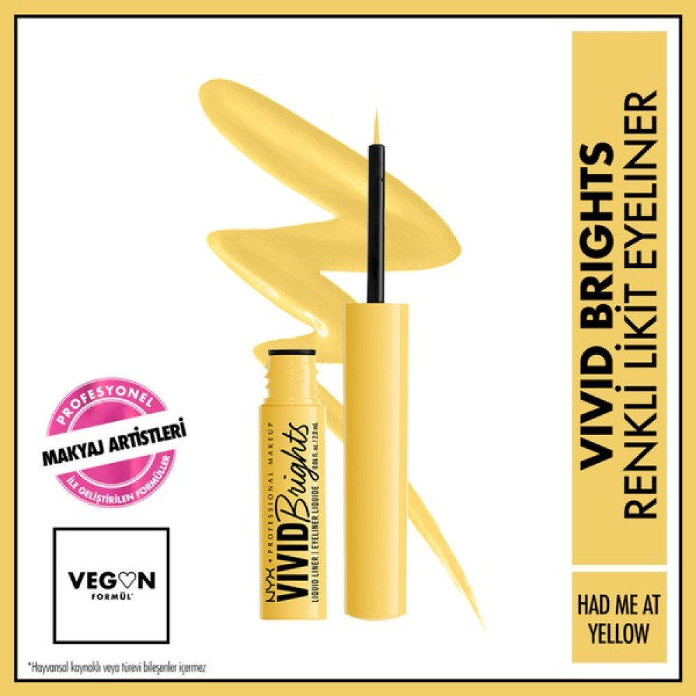 Nyx Professional Makeup Vivid Brights Likit Eyeliner - Had Me At Yellow Eyeliner Fiyatı