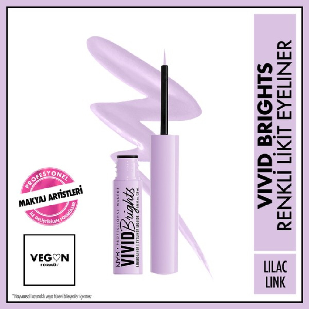 Nyx Professional Makeup Vivid Brights Likit Eyeliner - Lilac Link Eyeliner Fiyatı