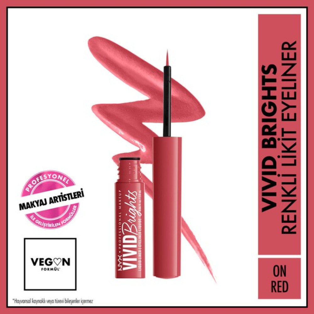 Nyx Professional Makeup Vivid Brights Likit Eyeliner - On Red Eyeliner Fiyatı