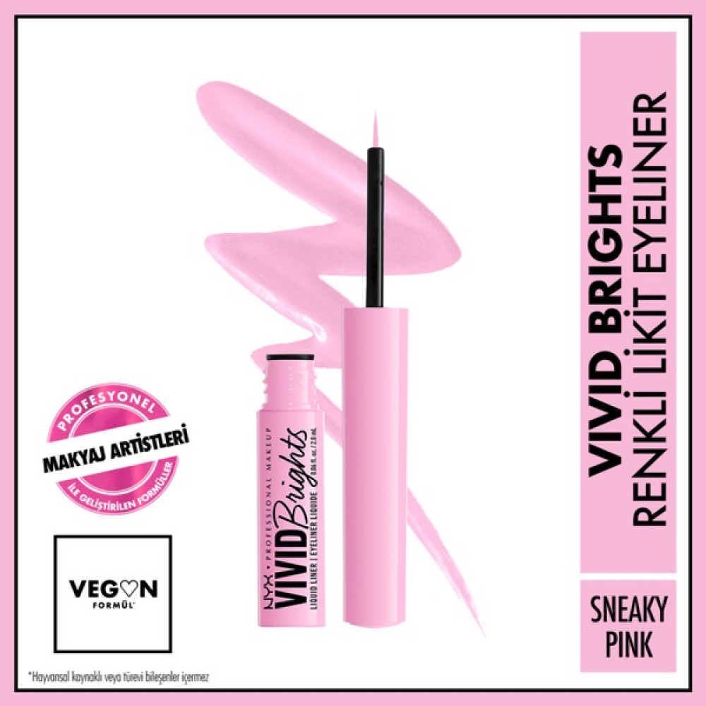 Nyx Professional Makeup Vivid Brights Likit Eyeliner - Sneaky Pink Eyeliner Fiyatı