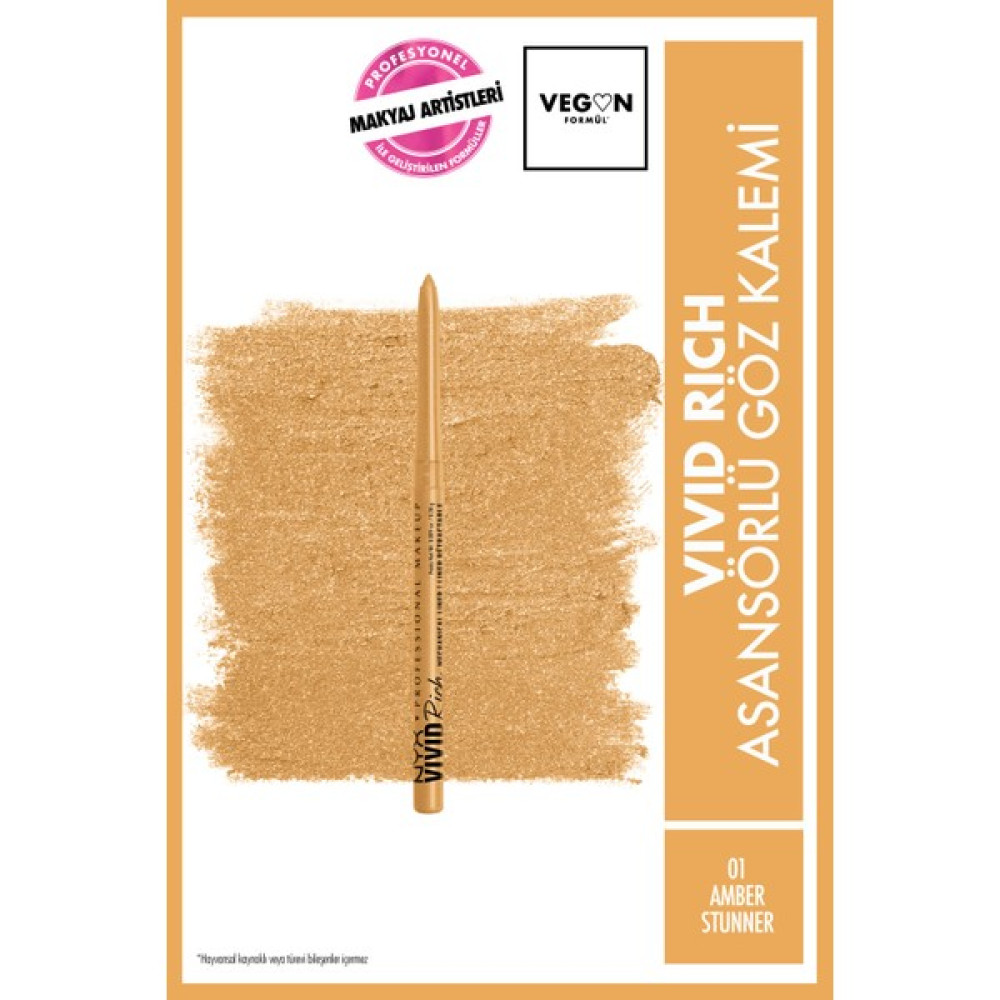 Nyx Professional Makeup Vivid Rich Asansörlü Göz Kalemi - 01 Amber Stunner Göz Kalemleri Fiyatı
