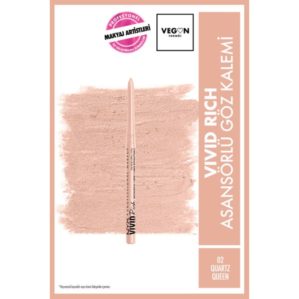 Nyx Professional Makeup Vivid Rich Asansörlü Göz Kalemi - 02 Quartz Queen Göz Kalemleri Fiyatı