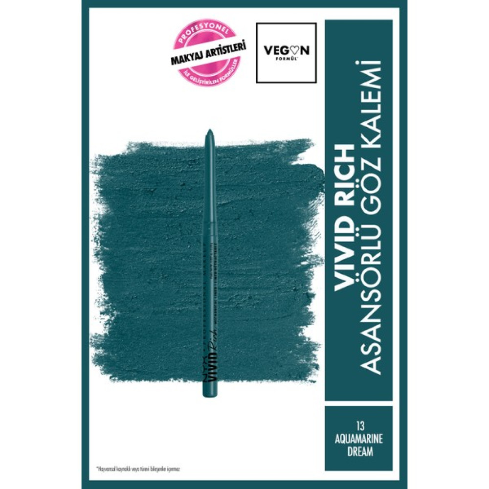 Nyx Professional Makeup Vivid Rich Asansörlü Göz Kalemi - 13 Aquamarine Dream Göz Kalemleri Fiyatı