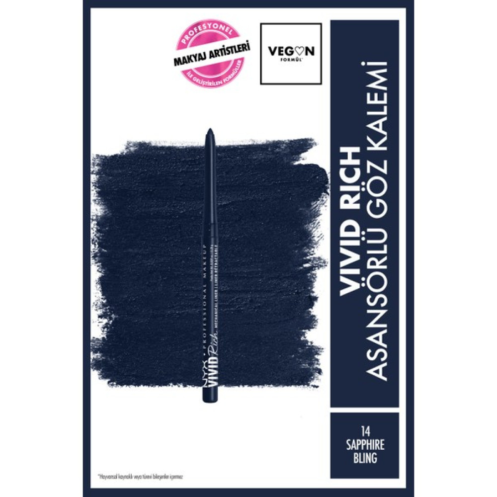 Nyx Professional Makeup Vivid Rich Asansörlü Göz Kalemi - 14 Sapphire Bling Göz Kalemleri Fiyatı
