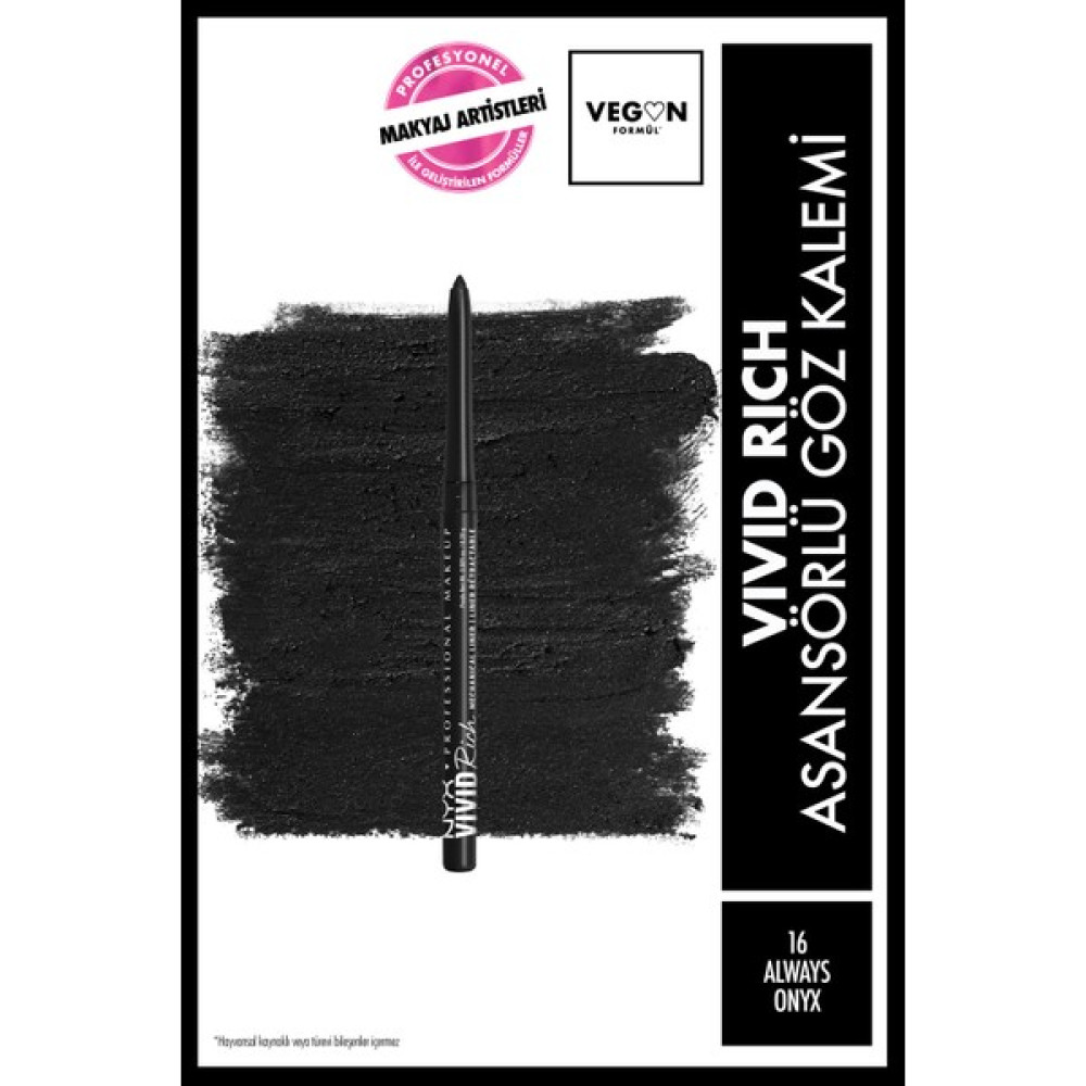 Nyx Professional Makeup Vivid Rich Asansörlü Göz Kalemi - 16 Always Onyx Göz Kalemleri Fiyatı