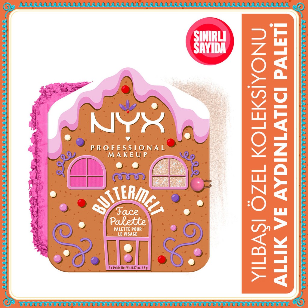 NYX Professional Makeup Yılbaşı Özel Koleksiyonu Allık ve Aydınlatıcı Paleti - 01 Allık Fiyatı