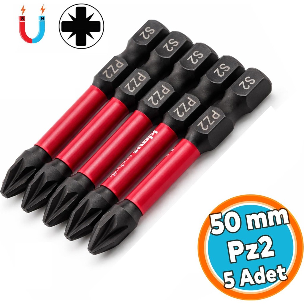 Nzb 50 mm Pz2 Tayvan Çeliği Mıknatıslı Pozidriv Manyetik 1/4" Matkap Ucu 5 cm Uzunluk Impact Bits Uç - Siyah Matkaplar Fiyatı