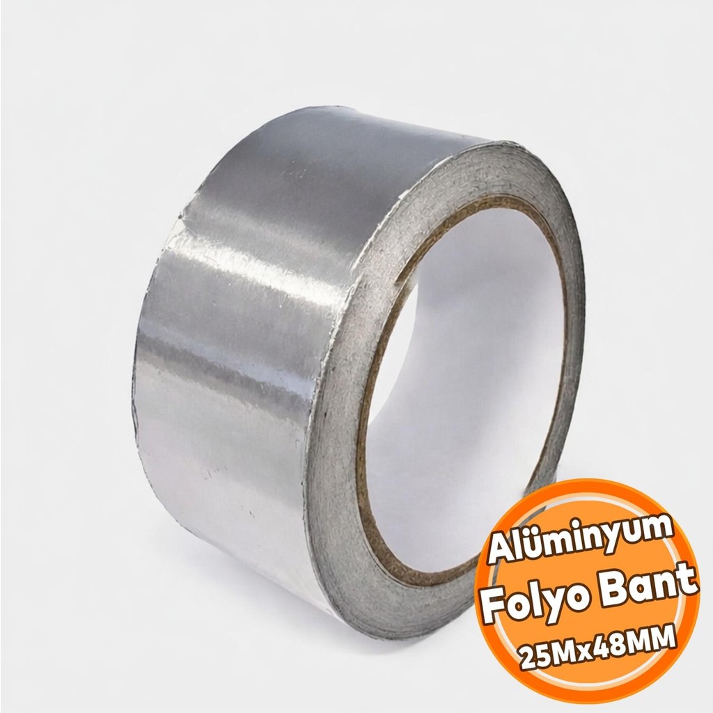 Nzb Alüminyum Folyo Bant 45 mm x 25 Metre Isıya Dayanıklı Havalandırma Klima Izolasyon Tamir Bandı - Gümüş - 1 Adet Klimalar Fiyatı