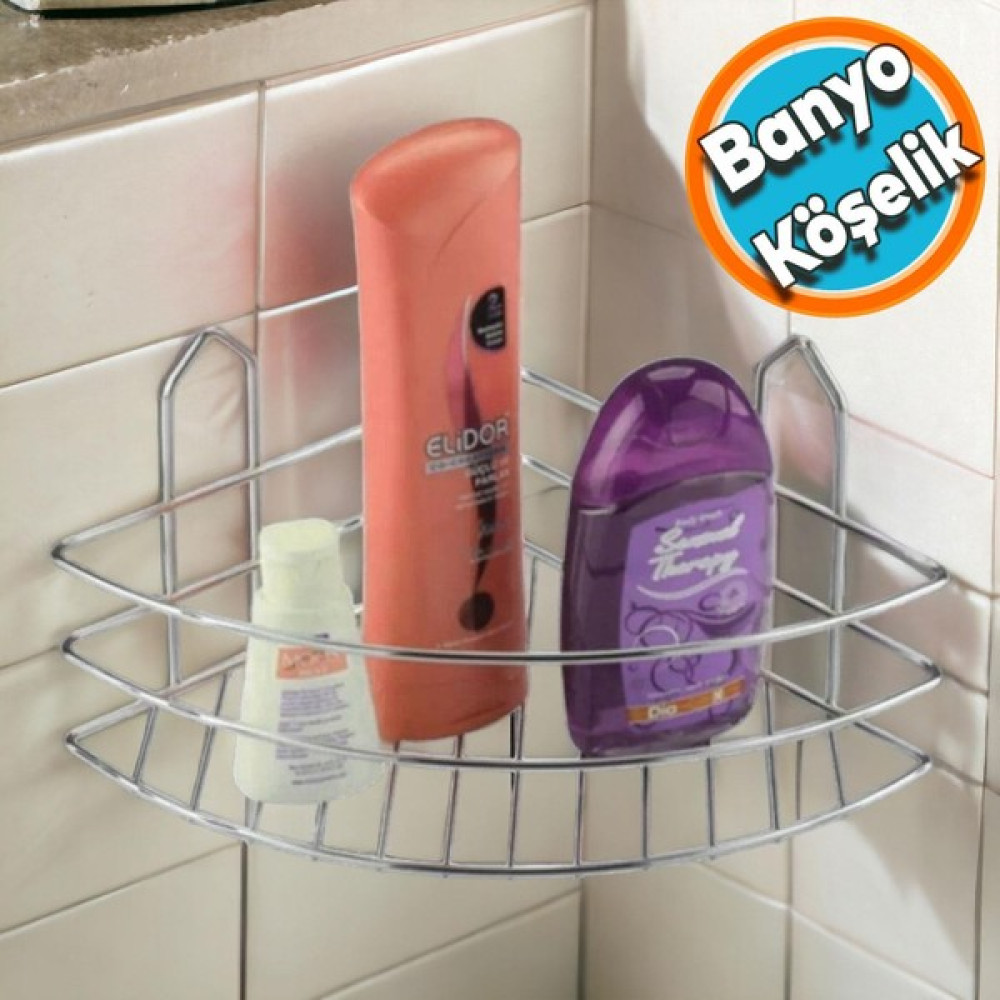 Nzb Banyo Duş Rafı Şampuanlık Köşelik Oval Krom Tek Katlı Malzemelik Organizer Düzenleyici Mutfak Eşya Rafı Banyo Rafı Fiyatı