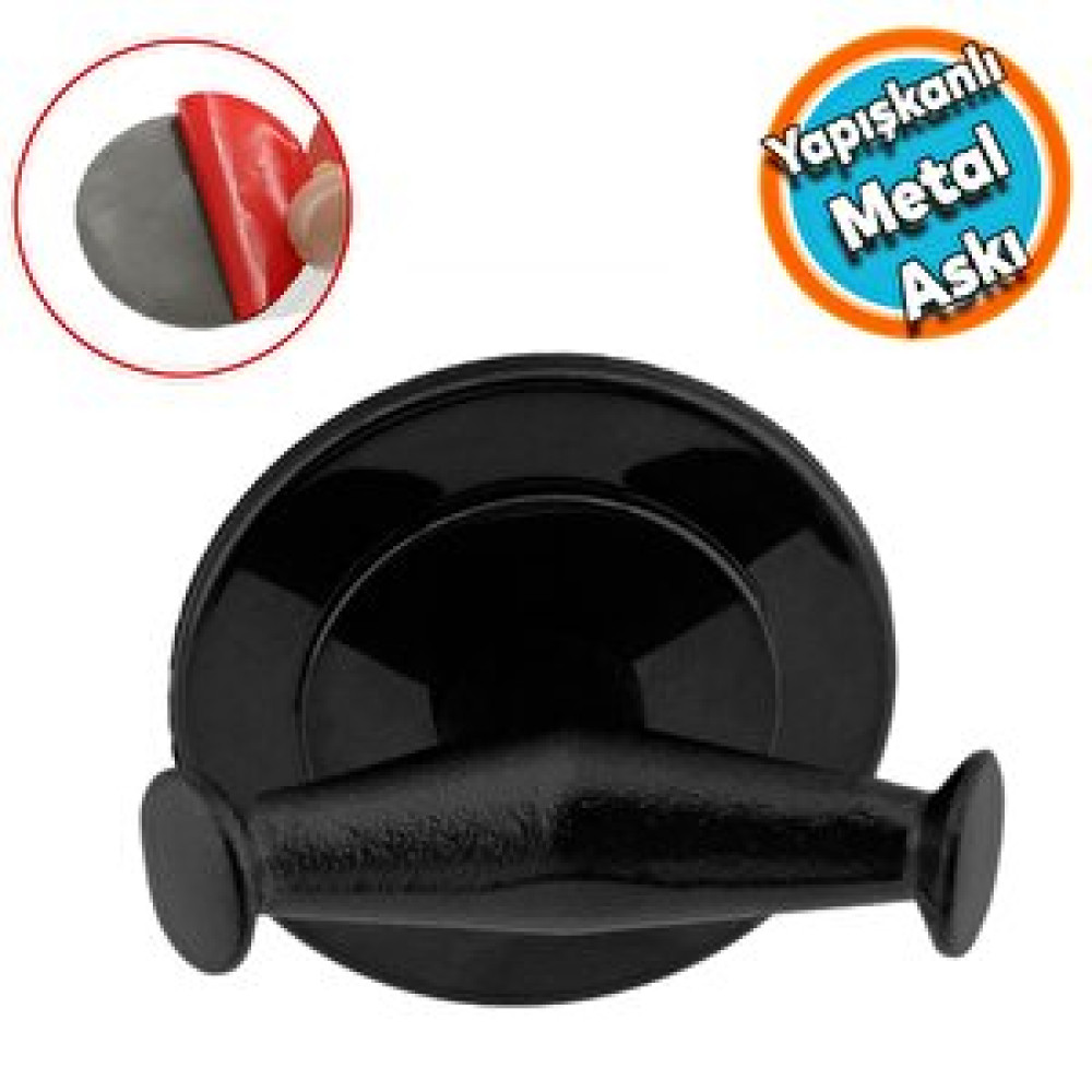 Nzb Banyo Lavabo Çatal 2'li Askılık Siyah Renk Metal Sağlam Aparat Bornoz Havlu Asma Yapışkanlı Askı Banyo Askılık Fiyatı
