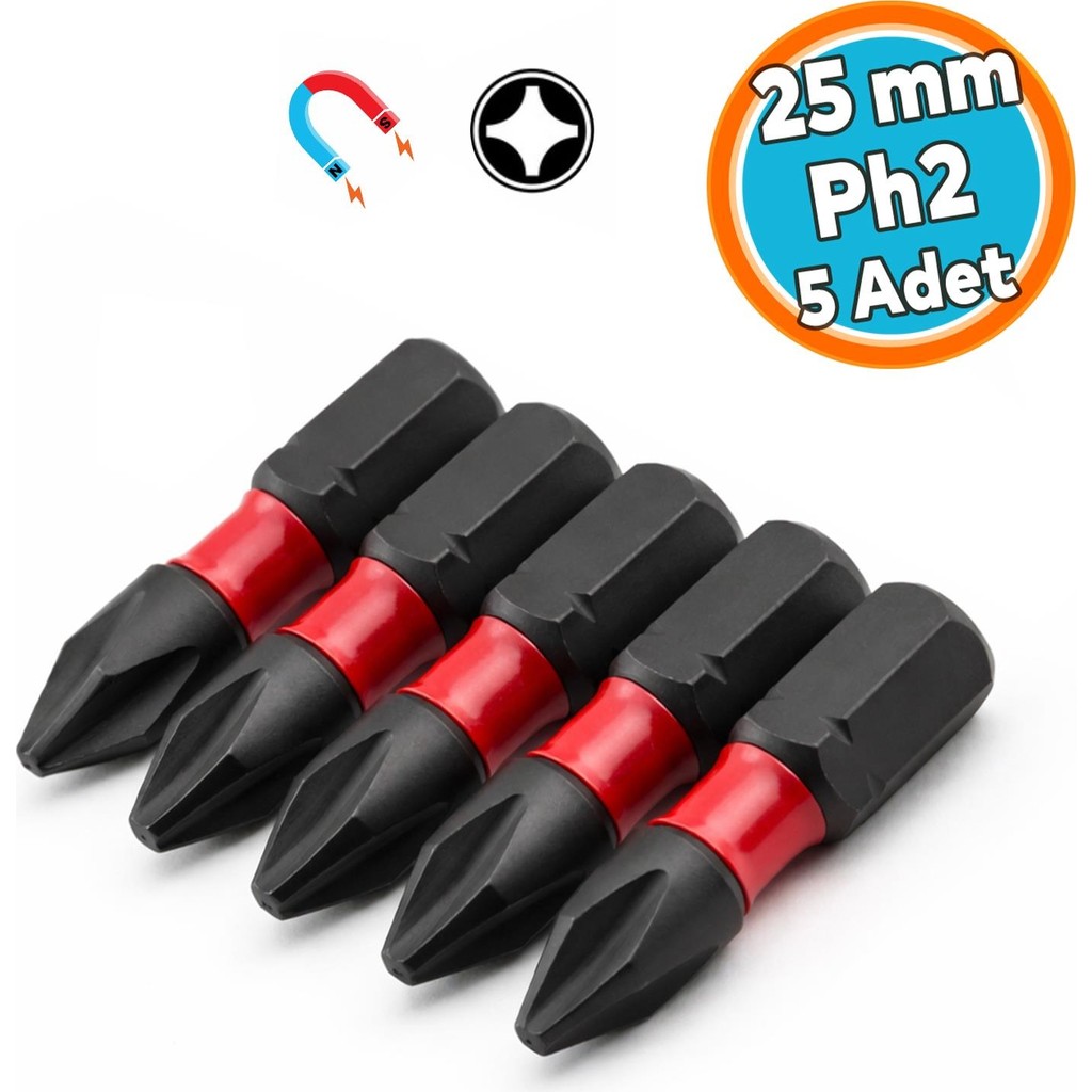 Nzb Bits Uç 25 mm Ph2 Tayvan Çeliği Mıknatıslı Yıldız Uç Manyetik 1/4" Matkap Ucu 2.5 cm Uzunluk Impact - Siyah Matkaplar Fiyatı
