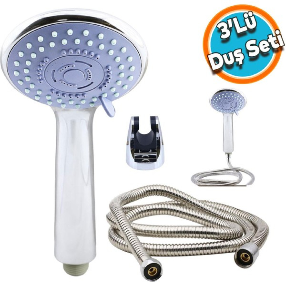 Nzb Duş Seti Spiral Fişkiye Banyo Duş Başlığı Set Fiskiyesi Telefonu Fonksiyonlu Klasik Başlık Metal Hortum Duş Seti Fiyatı